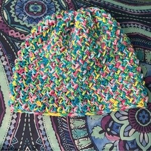 Colorful crochet beanie